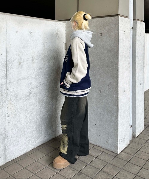 sedacle（セダクル）の「ラグランジップアップロゴニット（ニット/セーター・メンズ・レッド/ネイビー・SMALL/MEDIUM/LARGE）」の14枚目の写真