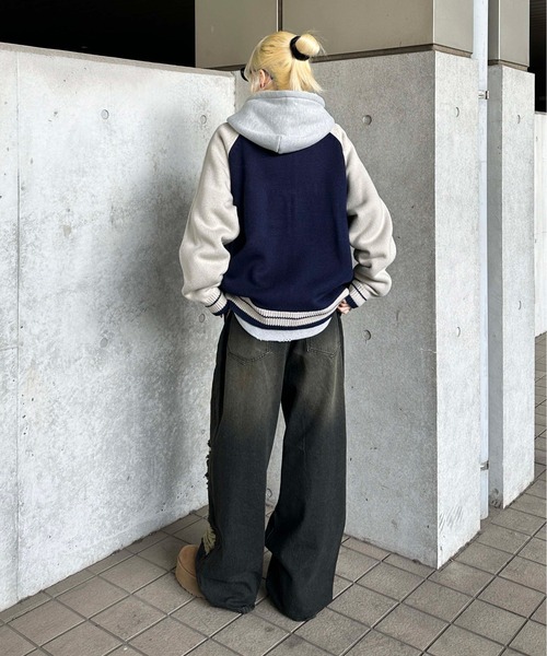 sedacle（セダクル）の「ラグランジップアップロゴニット（ニット/セーター・メンズ・レッド/ネイビー・SMALL/MEDIUM/LARGE）」の13枚目の写真