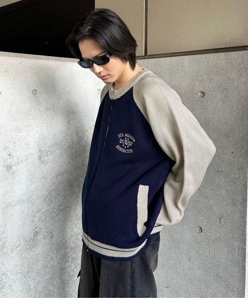 sedacle（セダクル）の「ラグランジップアップロゴニット（ニット/セーター・メンズ・レッド/ネイビー・SMALL/MEDIUM/LARGE）」の12枚目の写真