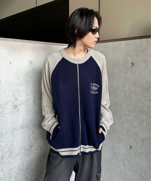 sedacle（セダクル）の「ラグランジップアップロゴニット（ニット/セーター・メンズ・レッド/ネイビー・SMALL/MEDIUM/LARGE）」の11枚目の写真