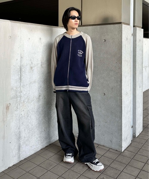 sedacle（セダクル）の「ラグランジップアップロゴニット（ニット/セーター・メンズ・レッド/ネイビー・SMALL/MEDIUM/LARGE）」の10枚目の写真