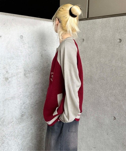sedacle（セダクル）の「ラグランジップアップロゴニット（ニット/セーター・メンズ・レッド/ネイビー・SMALL/MEDIUM/LARGE）」の8枚目の写真