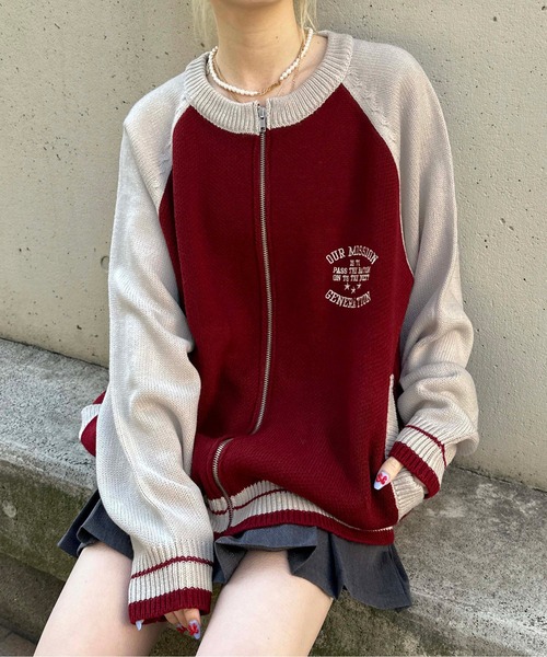 sedacle（セダクル）の「ラグランジップアップロゴニット（ニット/セーター・メンズ・レッド/ネイビー・SMALL/MEDIUM/LARGE）」の19枚目の写真