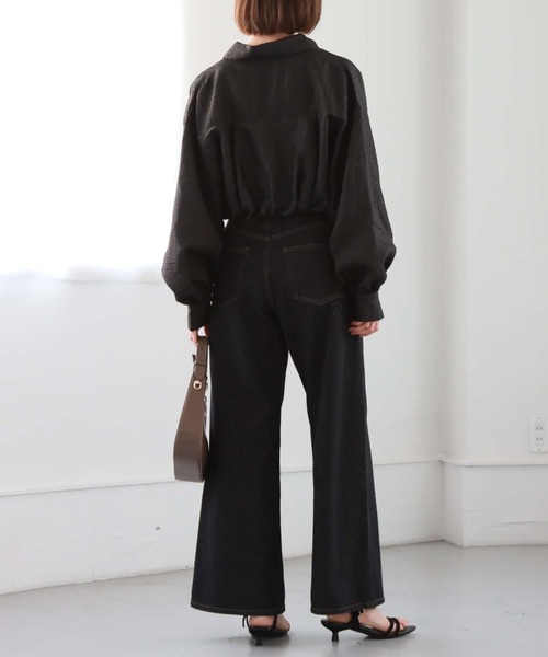 archives（アルシーヴ）の「シアーエンボスタックショートシャツ（シャツ/ブラウス・レディース・ブルー/アイボリー/ブラック/ベージュ・MEDIUM）」の21枚目の写真