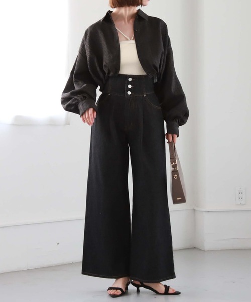 archives（アルシーヴ）の「シアーエンボスタックショートシャツ（シャツ/ブラウス・レディース・ブルー/アイボリー/ブラック/ベージュ・MEDIUM）」の19枚目の写真