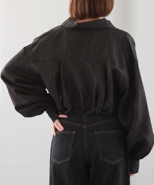 archives（アルシーヴ）の「シアーエンボスタックショートシャツ（シャツ/ブラウス・レディース・ブルー/アイボリー/ブラック/ベージュ・MEDIUM）」の16枚目の写真