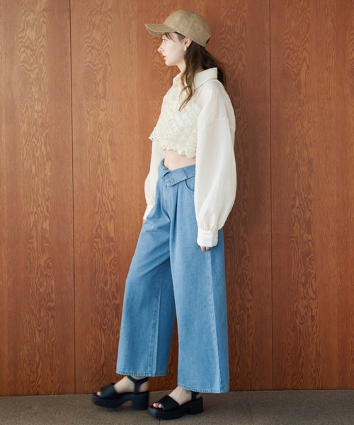 archives（アルシーヴ）の「シアーエンボスタックショートシャツ（シャツ/ブラウス・レディース・ブルー/アイボリー/ブラック/ベージュ・MEDIUM）」の11枚目の写真