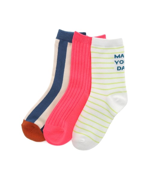 MAKE YOUR DAY（メイクユアデイ）の「MYDソックスセット（ソックス/靴下・キッズ・パープル/ライム/ブラック/ピンク/グリーン/イエロー・13-15cm/22-24cm/19-21cm/16-18cm）」の6枚目の写真