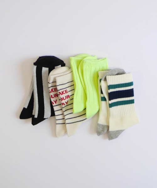 MAKE YOUR DAY（メイクユアデイ）の「MYDソックスセット（ソックス/靴下・キッズ・パープル/ライム/ブラック/ピンク/グリーン/イエロー・13-15cm/22-24cm/19-21cm/16-18cm）」の15枚目の写真