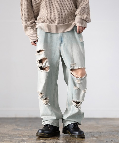 希少 ドルガバ デニムパンツ バギー ハトメ加工 ダメージ加工 希少 ドルガバ デニムパンツ バギー ハトメ加工 ダメージ加工