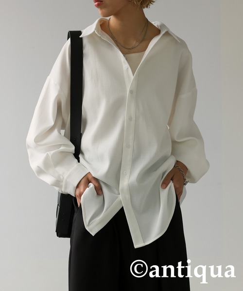 antiqua（アンティカ）の「タックシャツ（シャツ/ブラウス・レディース・カーキ/ブラック/ホワイト・R/P）」の22枚目の写真