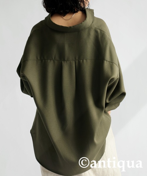 antiqua（アンティカ）の「タックシャツ（シャツ/ブラウス・レディース・カーキ/ブラック/ホワイト・R/P）」の10枚目の写真