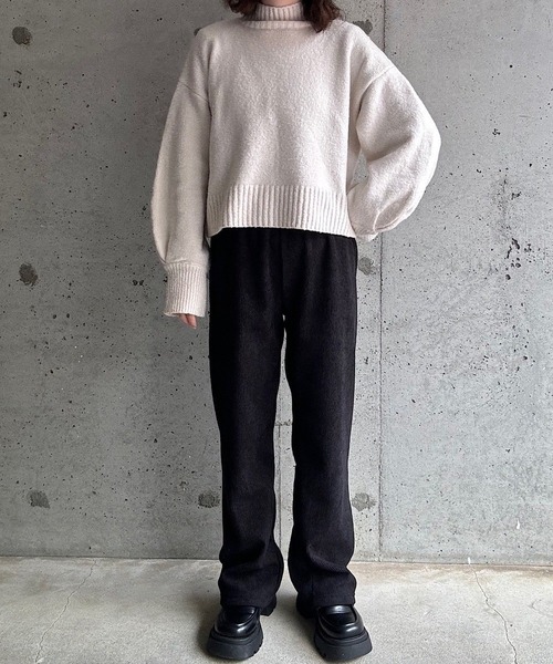 cuorequal(クオレコール)の「裏起毛あったかコーデュロイパンツ(その他パンツ・レディース・アイボリー/ブラック/ダークグレー・SMALL)」の6枚目の写真