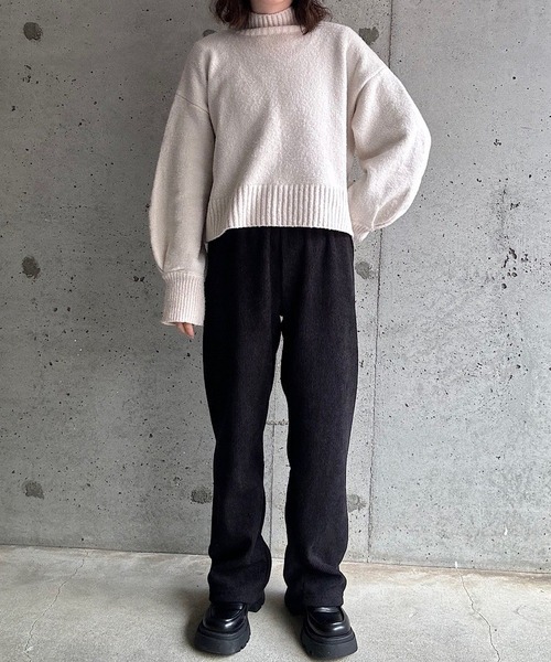 cuorequal(クオレコール)の「裏起毛あったかコーデュロイパンツ(その他パンツ・レディース・アイボリー/ブラック/ダークグレー・SMALL)」の7枚目の写真