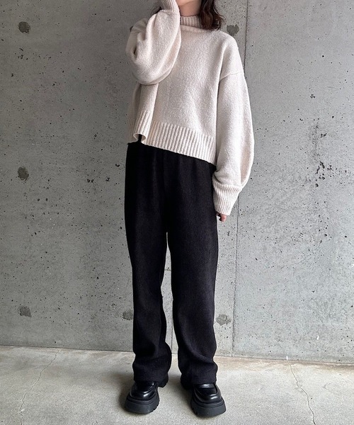 cuorequal(クオレコール)の「裏起毛あったかコーデュロイパンツ(その他パンツ・レディース・アイボリー/ブラック/ダークグレー・SMALL)」の9枚目の写真