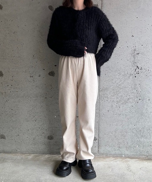 cuorequal(クオレコール)の「裏起毛あったかコーデュロイパンツ(その他パンツ・レディース・アイボリー/ブラック/ダークグレー・SMALL)」の11枚目の写真
