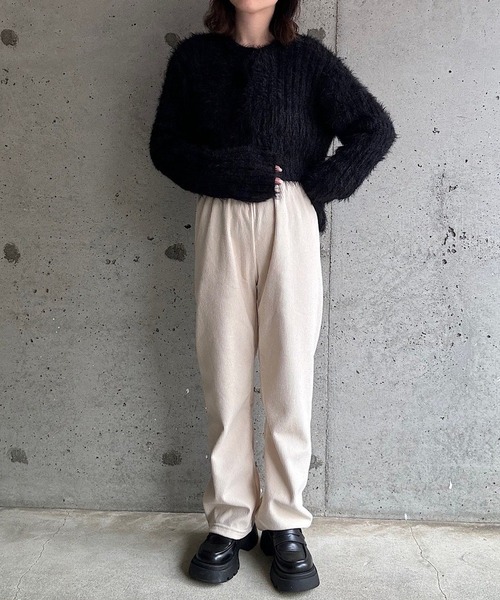 cuorequal(クオレコール)の「裏起毛あったかコーデュロイパンツ(その他パンツ・レディース・アイボリー/ブラック/ダークグレー・SMALL)」の12枚目の写真