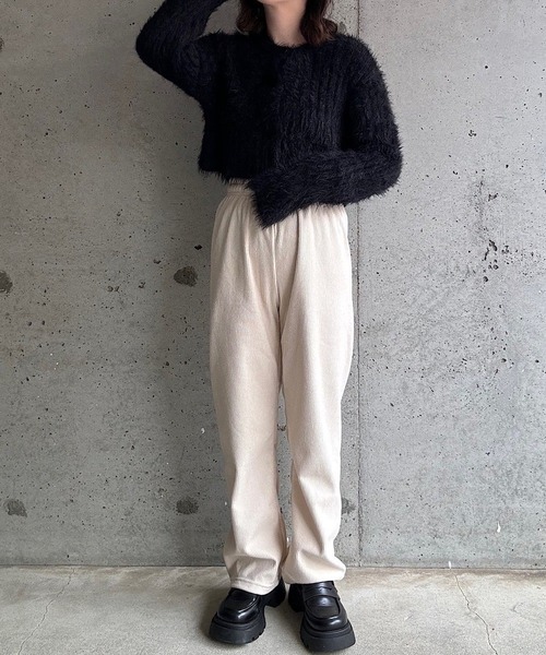 cuorequal(クオレコール)の「裏起毛あったかコーデュロイパンツ(その他パンツ・レディース・アイボリー/ブラック/ダークグレー・SMALL)」の13枚目の写真
