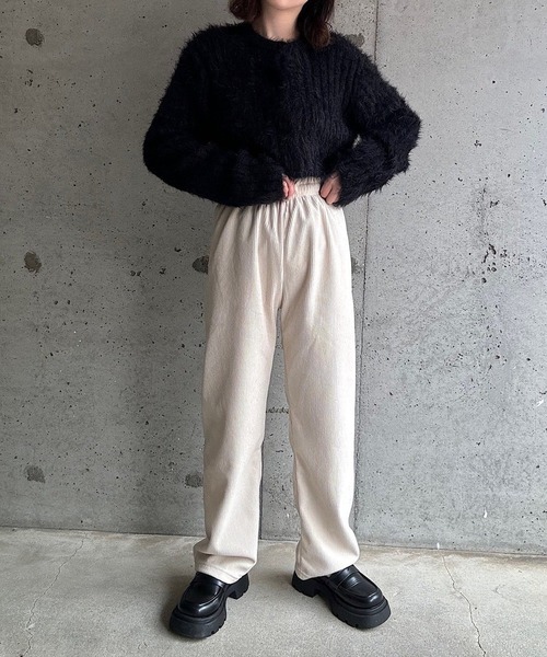 cuorequal(クオレコール)の「裏起毛あったかコーデュロイパンツ(その他パンツ・レディース・アイボリー/ブラック/ダークグレー・SMALL)」の15枚目の写真