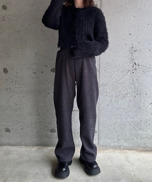 cuorequal(クオレコール)の「裏起毛あったかコーデュロイパンツ(その他パンツ・レディース・アイボリー/ブラック/ダークグレー・SMALL)」の16枚目の写真