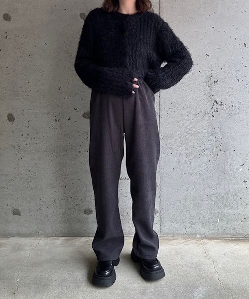 cuorequal(クオレコール)の「裏起毛あったかコーデュロイパンツ(その他パンツ・レディース・アイボリー/ブラック/ダークグレー・SMALL)」の17枚目の写真