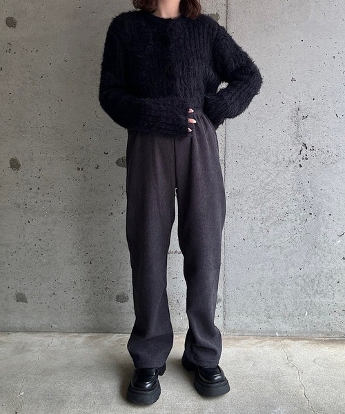 cuorequal(クオレコール)の「裏起毛あったかコーデュロイパンツ(その他パンツ・レディース・アイボリー/ブラック/ダークグレー・SMALL)」の18枚目の写真