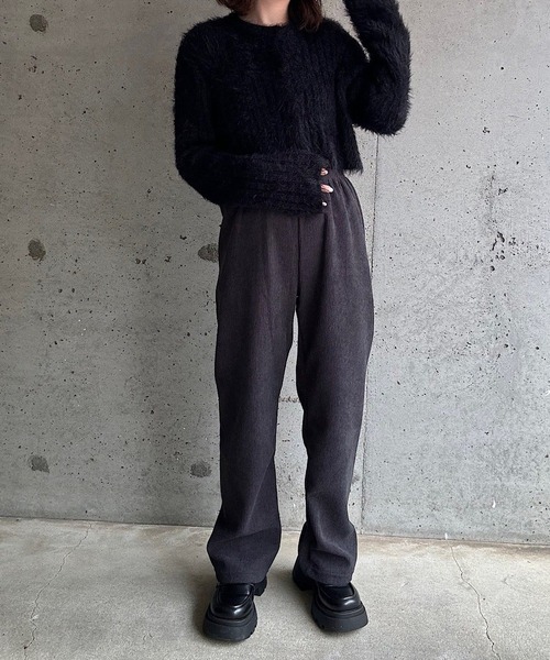 cuorequal(クオレコール)の「裏起毛あったかコーデュロイパンツ(その他パンツ・レディース・アイボリー/ブラック/ダークグレー・SMALL)」の19枚目の写真
