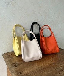 ポーチ付きスクエア合皮バッグ