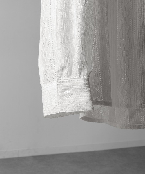 NILWAY(ニルウェイ)の「レース シアー 長袖 シャツ(シャツ/ブラウス・メンズ・ホワイト/ネイビー/オレンジ/ブラック・MEDIUM/LARGE)」の21枚目の写真