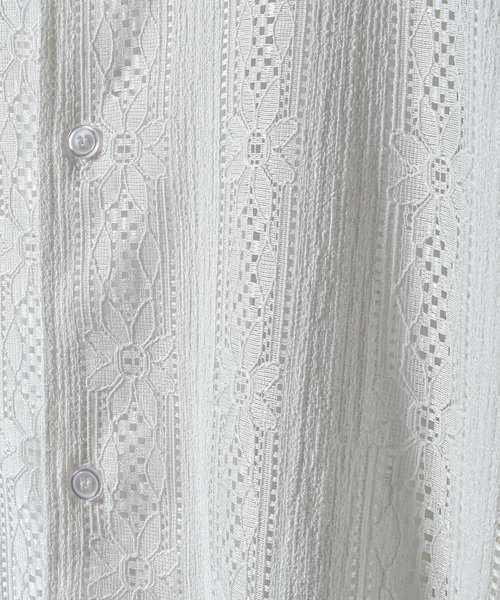 NILWAY(ニルウェイ)の「レース シアー 長袖 シャツ(シャツ/ブラウス・メンズ・ホワイト/ネイビー/オレンジ/ブラック・MEDIUM/LARGE)」の7枚目の写真