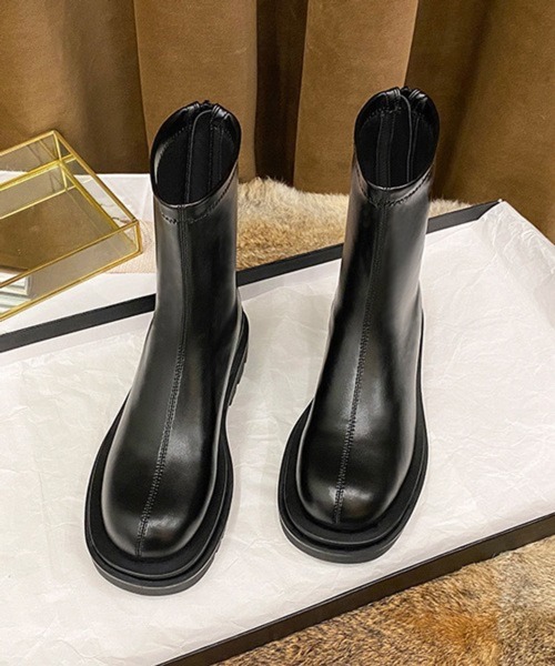 HALEY PESCA（ヘーリーペスカ）の「HALEY PESCA/ボリューム厚底 バックジップショートブーツ（ブーツ・レディース・ホワイト/ブラック・36/38/40）」の8枚目の写真