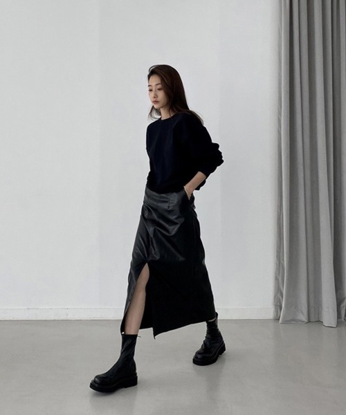 HALEY PESCA（ヘーリーペスカ）の「HALEY PESCA/ボリューム厚底 バックジップショートブーツ（ブーツ・レディース・ホワイト/ブラック・36/38/40）」の12枚目の写真