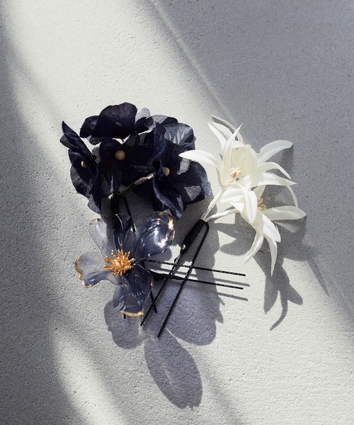 utatane（ウタタネ）の「髪飾り ヘアスティック3本セット アメリカンフラワー 日本製（和装小物・レディース・ワイン/コーラルピンク/ベビーピンク/パープル/ネイビー・FREE）」の17枚目の写真