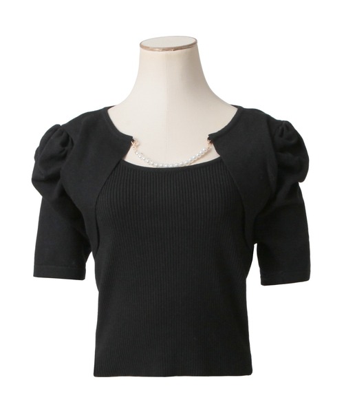 Julia Boutique（ジュリアブティック）の「パールチェーン付きボレロ風ニットトップス/24000（ニット/セーター・レディース・ホワイト/ブラック/ミント/イエロー・ONE）」の18枚目の写真