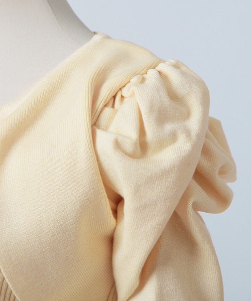 Julia Boutique（ジュリアブティック）の「パールチェーン付きボレロ風ニットトップス/24000（ニット/セーター・レディース・ホワイト/ブラック/ミント/イエロー・ONE）」の15枚目の写真