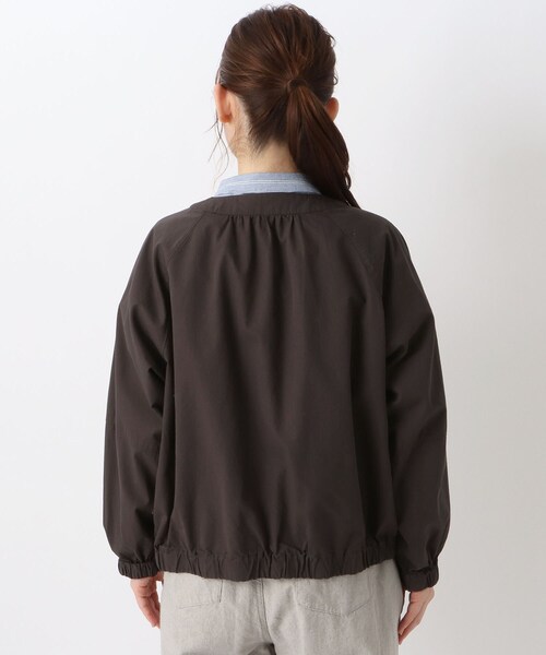 one'sterrace(ワンズテラス)の「リップストップジャケット(ノーカラージャケット・レディース・グレー系その他7/カーキ系5・02)」の5枚目の写真