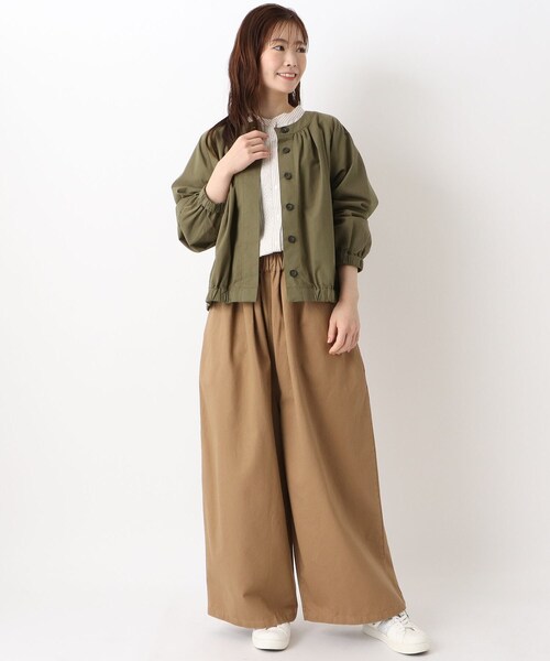 one'sterrace(ワンズテラス)の「リップストップジャケット(ノーカラージャケット・レディース・グレー系その他7/カーキ系5・02)」の12枚目の写真