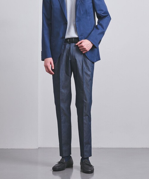 UNITED ARROWS(ユナイテッドアローズ)の「クールモーション スリムテーパード サイドシャーリング 1プリーツパンツ(その他パンツ・メンズ・ネイビー・44/46/48/50/52/54)」の2枚目の写真