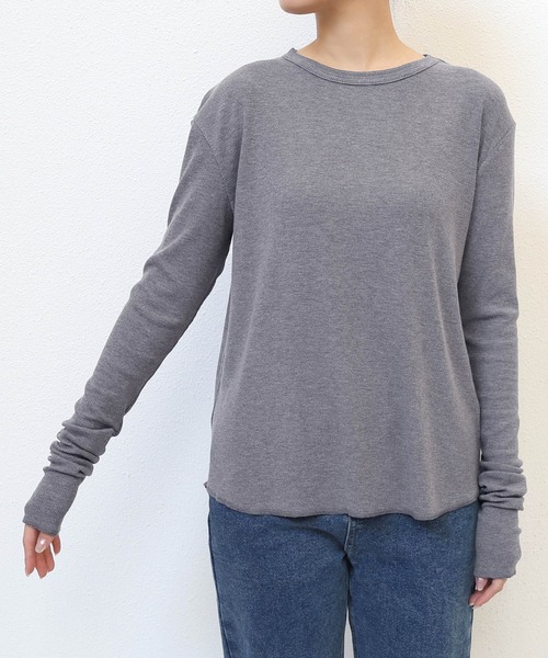 evernavy(エバーネイビー)の「テレコリブクルーネックプルオーバー(Tシャツ/カットソー・レディース・グレー/ブラック/ホワイト系その他/ネイビー・M)」の15枚目の写真