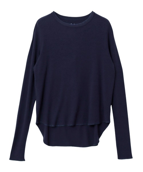 evernavy(エバーネイビー)の「テレコリブクルーネックプルオーバー(Tシャツ/カットソー・レディース・グレー/ブラック/ホワイト系その他/ネイビー・M)」の13枚目の写真