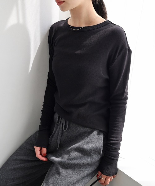 5×3リブクルーネックプルオーバー