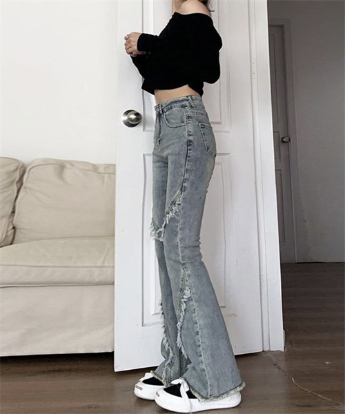 Dream garden(ドリームガーデン)の「フリンジデニムスキニーパンツ(デニムパンツ・レディース・ブルー・2XL/M/S/L/XL)」の7枚目の写真