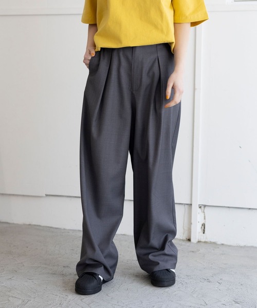 PBLIM（ページボーイリム）の「PBLIM/タックスラックス（スラックス・レディース・ブラウン/グレー・FREE）」の4枚目の写真