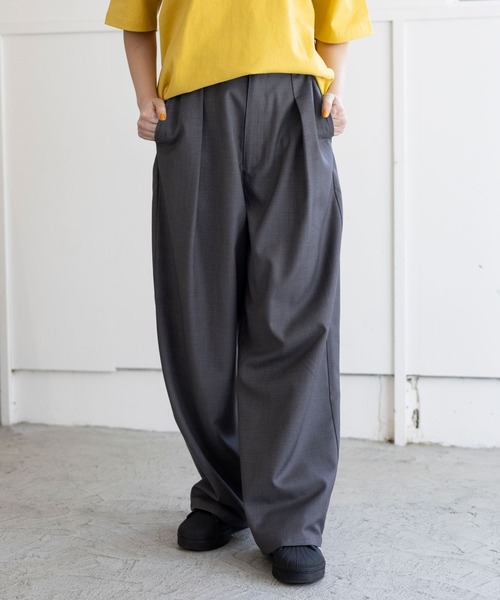 PBLIM（ページボーイリム）の「PBLIM/タックスラックス（スラックス・レディース・ブラウン/グレー・FREE）」の5枚目の写真