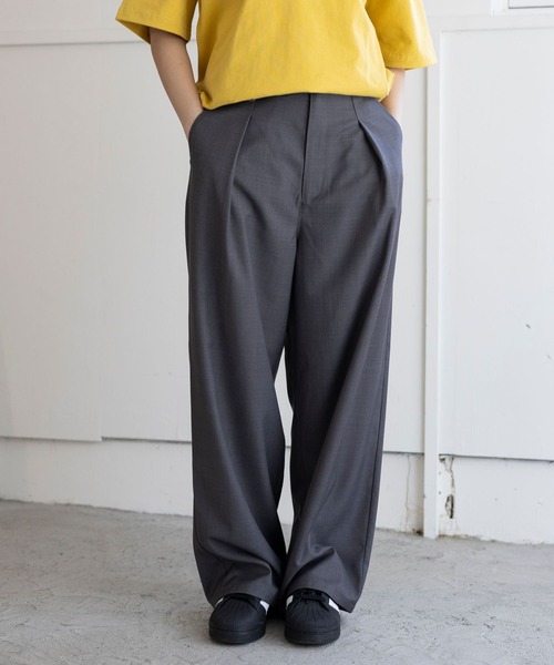 PBLIM（ページボーイリム）の「PBLIM/タックスラックス（スラックス・レディース・ブラウン/グレー・FREE）」の7枚目の写真