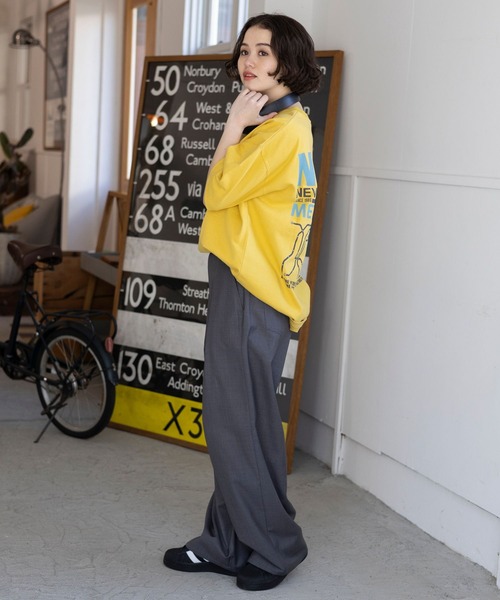 PBLIM（ページボーイリム）の「PBLIM/タックスラックス（スラックス・レディース・ブラウン/グレー・FREE）」の10枚目の写真