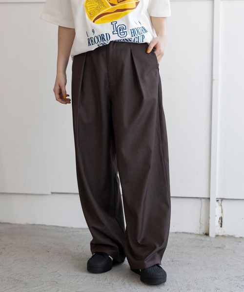 PBLIM（ページボーイリム）の「PBLIM/タックスラックス（スラックス・レディース・ブラウン/グレー・FREE）」の12枚目の写真