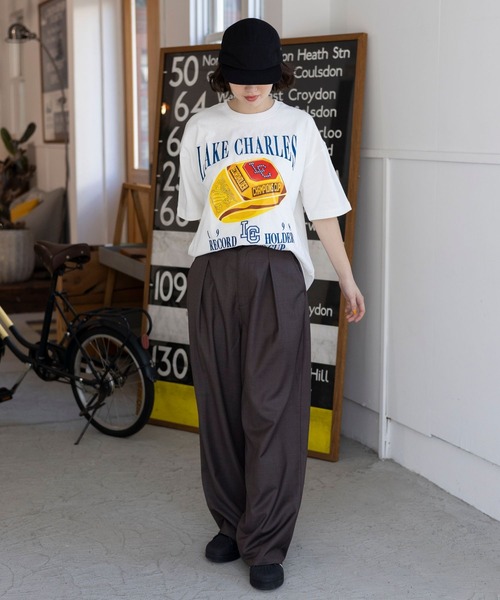 PBLIM（ページボーイリム）の「PBLIM/タックスラックス（スラックス・レディース・ブラウン/グレー・FREE）」の16枚目の写真