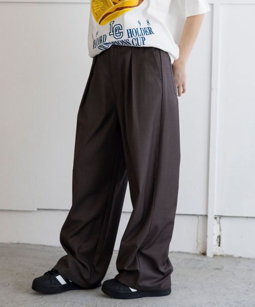 PBLIM（ページボーイリム）の「PBLIM/タックスラックス（スラックス・レディース・ブラウン/グレー・FREE）」の13枚目の写真