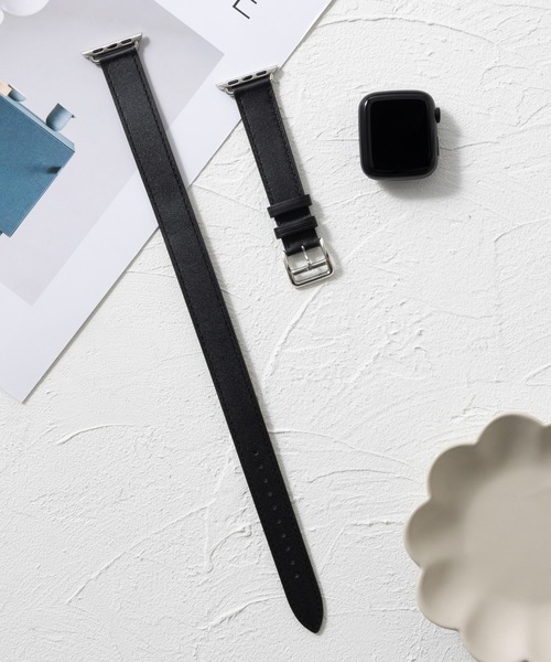 emonique(エモニーク)の「本革レザー ダブルベルト 2重巻き Apple Watch バンド スマートウォッチバンド【38/40/41/42/44/45/49mm対応】(デジタル腕時計・メンズ・グレー/オレンジ/ブルー系その他/ロイヤルブルー/ベージュ系その他2/ベージュ系その他/レッド/ブラウン/ホワイト/ブラウン系その他/イエロー系その他/ブラック/ベージュ系その他3・42/38)」の2枚目の写真